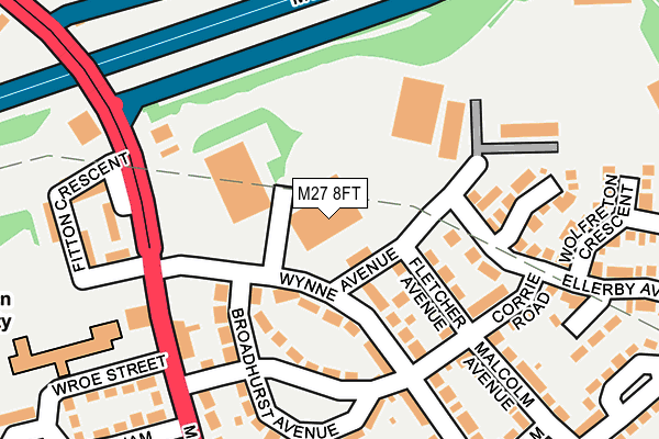 M27 8FT map - OS OpenMap – Local (Ordnance Survey)