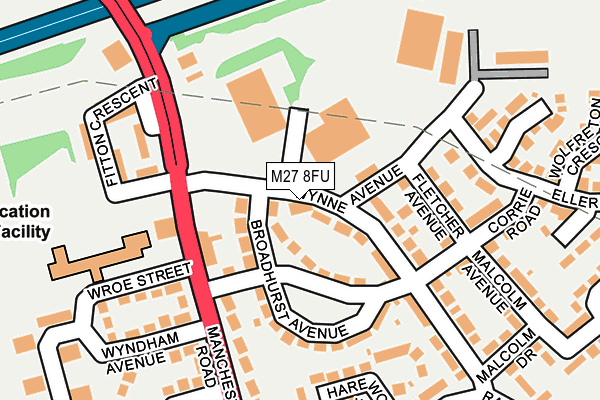M27 8FU map - OS OpenMap – Local (Ordnance Survey)