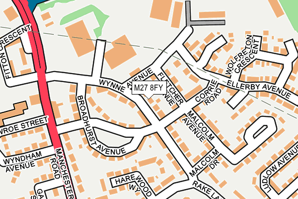 M27 8FY map - OS OpenMap – Local (Ordnance Survey)