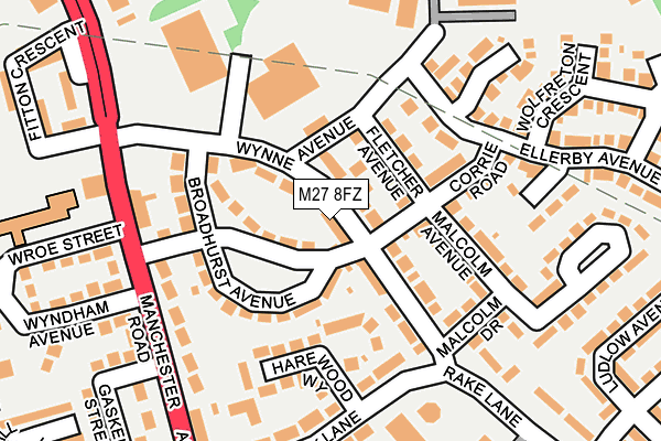 M27 8FZ map - OS OpenMap – Local (Ordnance Survey)