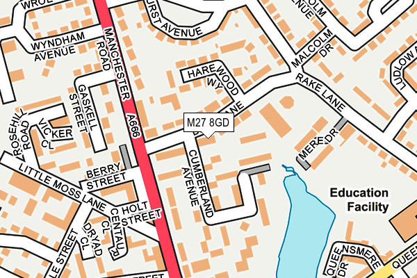 M27 8GD map - OS OpenMap – Local (Ordnance Survey)