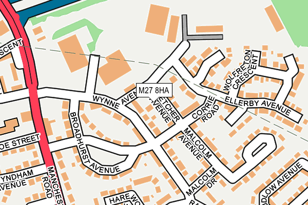 M27 8HA map - OS OpenMap – Local (Ordnance Survey)