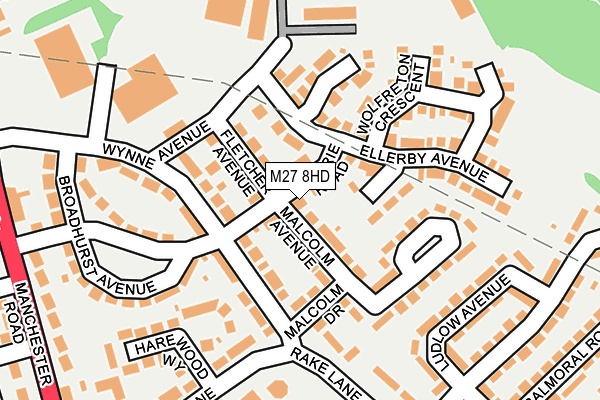 M27 8HD map - OS OpenMap – Local (Ordnance Survey)