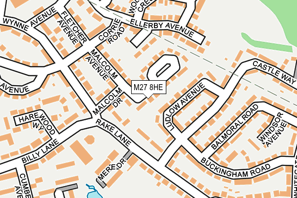 M27 8HE map - OS OpenMap – Local (Ordnance Survey)