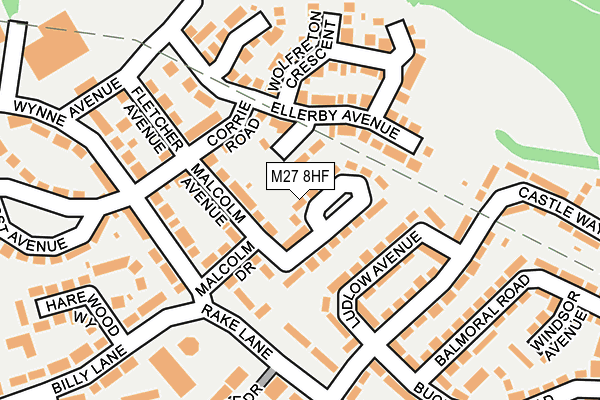 M27 8HF map - OS OpenMap – Local (Ordnance Survey)