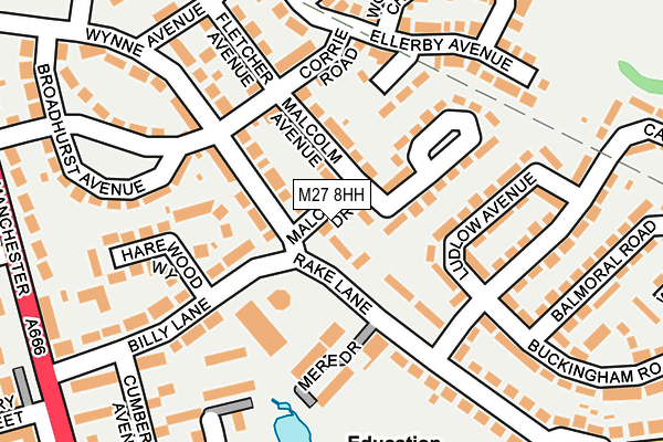 M27 8HH map - OS OpenMap – Local (Ordnance Survey)