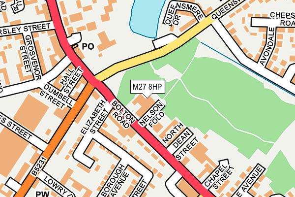 M27 8HP map - OS OpenMap – Local (Ordnance Survey)