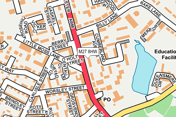 M27 8HW map - OS OpenMap – Local (Ordnance Survey)