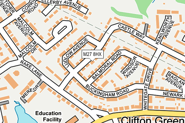 M27 8HX map - OS OpenMap – Local (Ordnance Survey)
