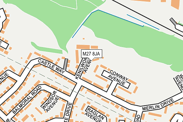M27 8JA map - OS OpenMap – Local (Ordnance Survey)