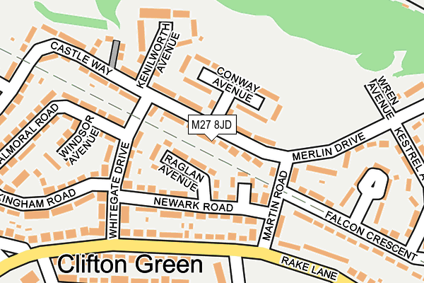 M27 8JD map - OS OpenMap – Local (Ordnance Survey)