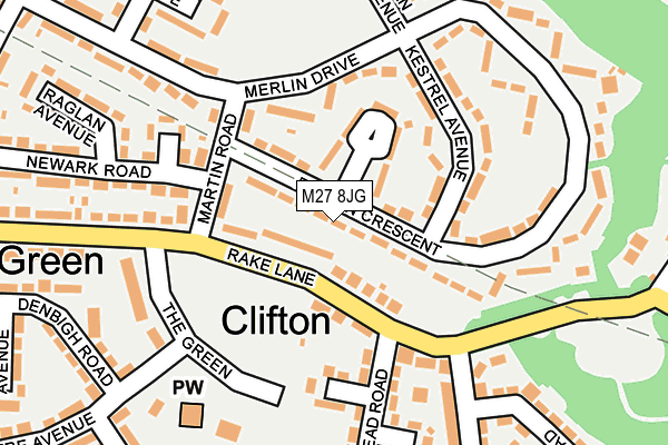 M27 8JG map - OS OpenMap – Local (Ordnance Survey)