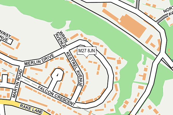 M27 8JN map - OS OpenMap – Local (Ordnance Survey)
