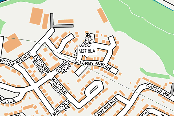 M27 8LA map - OS OpenMap – Local (Ordnance Survey)