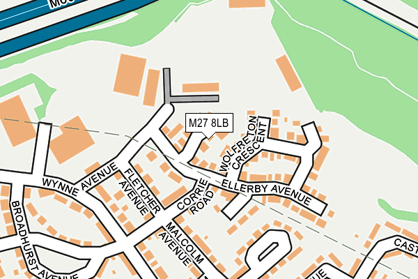 M27 8LB map - OS OpenMap – Local (Ordnance Survey)