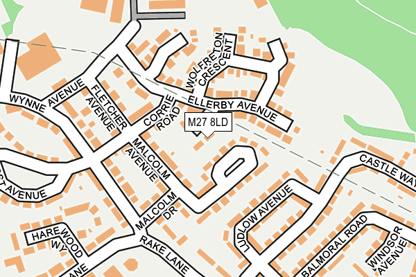 M27 8LD map - OS OpenMap – Local (Ordnance Survey)