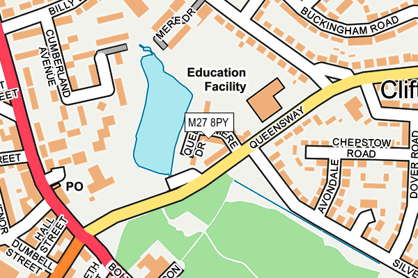 M27 8PY map - OS OpenMap – Local (Ordnance Survey)