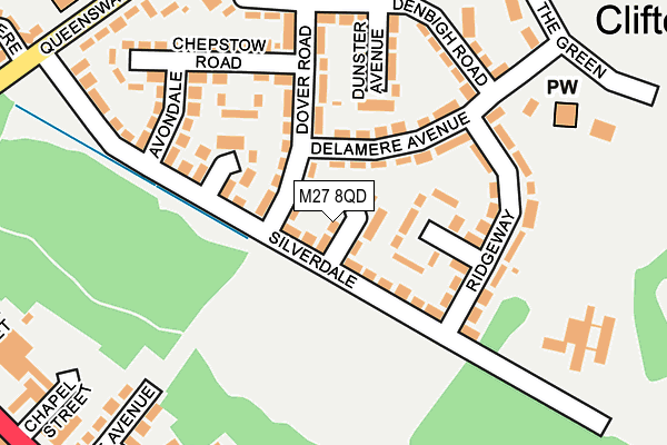 M27 8QD map - OS OpenMap – Local (Ordnance Survey)