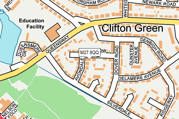 M27 8QQ map - OS OpenMap – Local (Ordnance Survey)