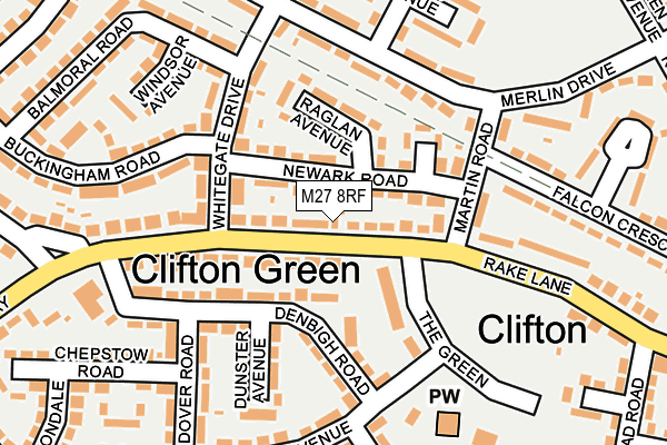 M27 8RF map - OS OpenMap – Local (Ordnance Survey)