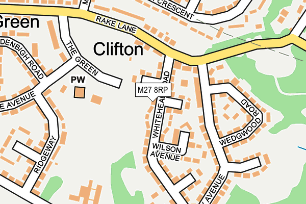 M27 8RP map - OS OpenMap – Local (Ordnance Survey)