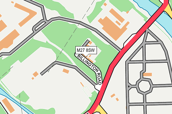 M27 8SW map - OS OpenMap – Local (Ordnance Survey)