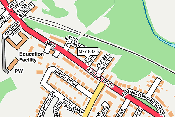 M27 8SX map - OS OpenMap – Local (Ordnance Survey)