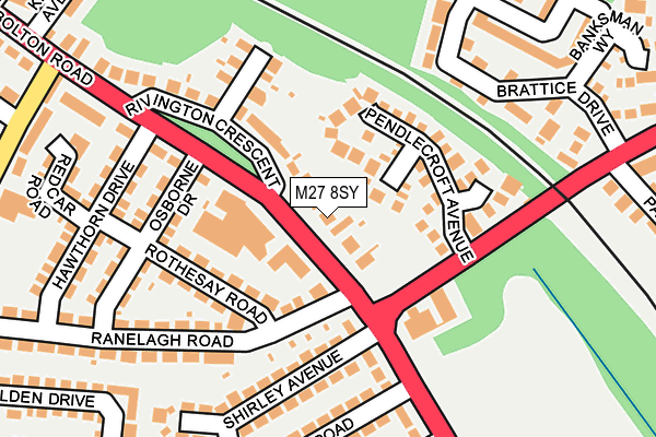 M27 8SY map - OS OpenMap – Local (Ordnance Survey)