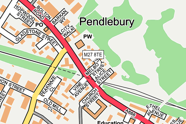 M27 8TE map - OS OpenMap – Local (Ordnance Survey)