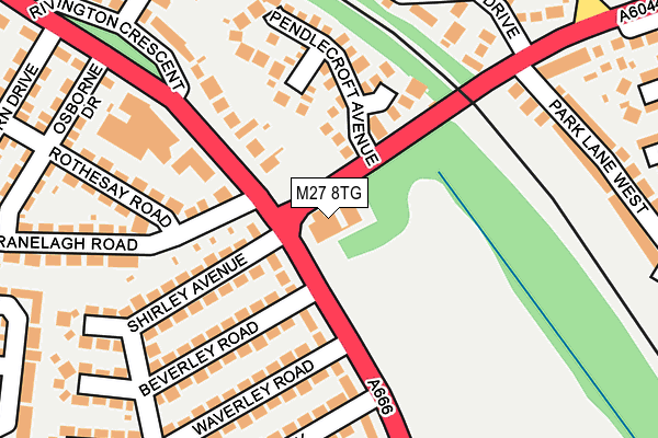 M27 8TG map - OS OpenMap – Local (Ordnance Survey)