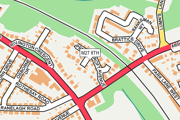 M27 8TH map - OS OpenMap – Local (Ordnance Survey)