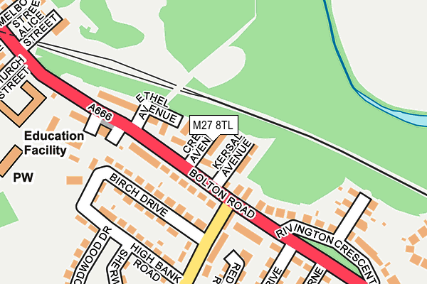 M27 8TL map - OS OpenMap – Local (Ordnance Survey)