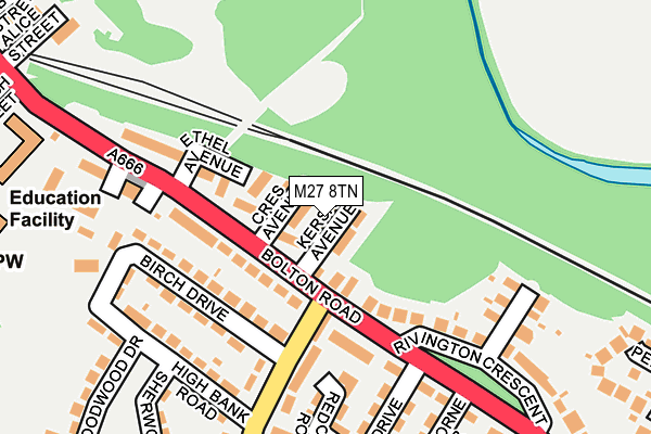 M27 8TN map - OS OpenMap – Local (Ordnance Survey)