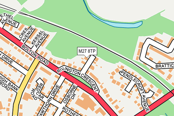M27 8TP map - OS OpenMap – Local (Ordnance Survey)