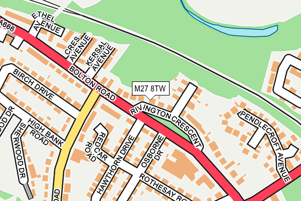 M27 8TW map - OS OpenMap – Local (Ordnance Survey)