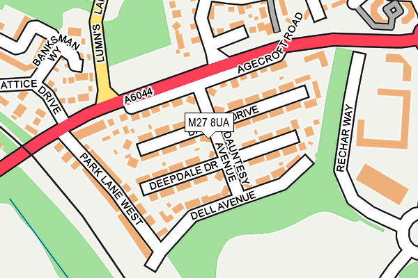 M27 8UA map - OS OpenMap – Local (Ordnance Survey)