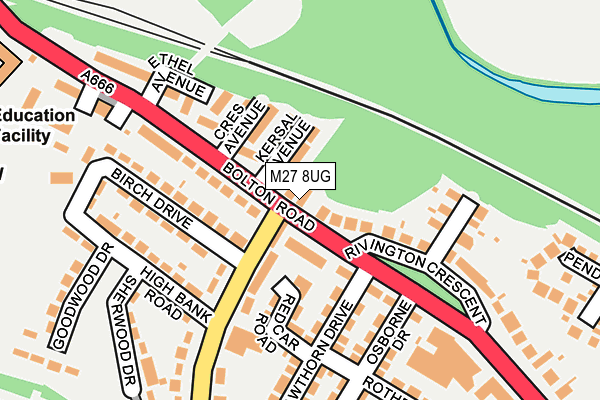 M27 8UG map - OS OpenMap – Local (Ordnance Survey)