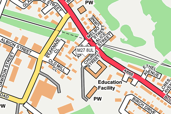 M27 8UL map - OS OpenMap – Local (Ordnance Survey)