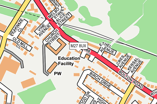 M27 8UX map - OS OpenMap – Local (Ordnance Survey)