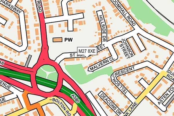 M27 8XE map - OS OpenMap – Local (Ordnance Survey)