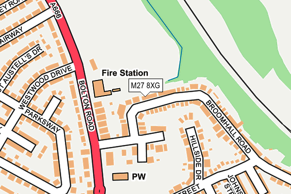 M27 8XG map - OS OpenMap – Local (Ordnance Survey)