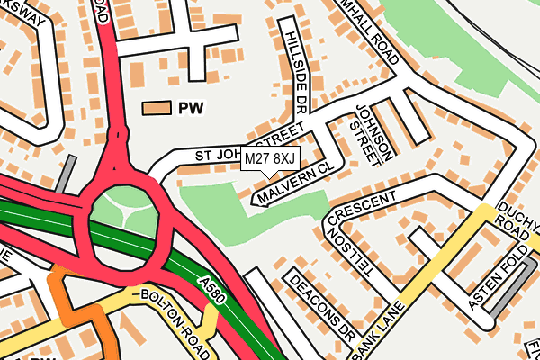 M27 8XJ map - OS OpenMap – Local (Ordnance Survey)