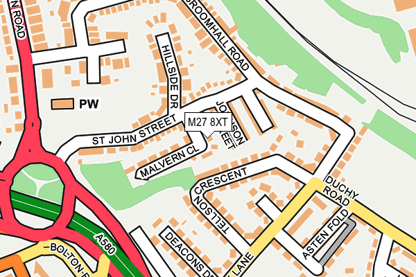 M27 8XT map - OS OpenMap – Local (Ordnance Survey)