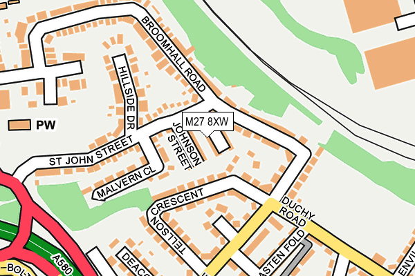 M27 8XW map - OS OpenMap – Local (Ordnance Survey)