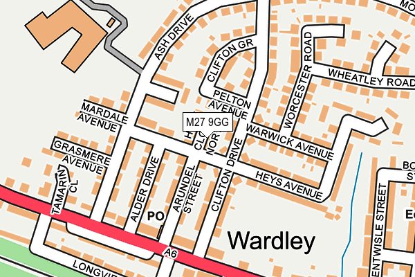 M27 9GG map - OS OpenMap – Local (Ordnance Survey)