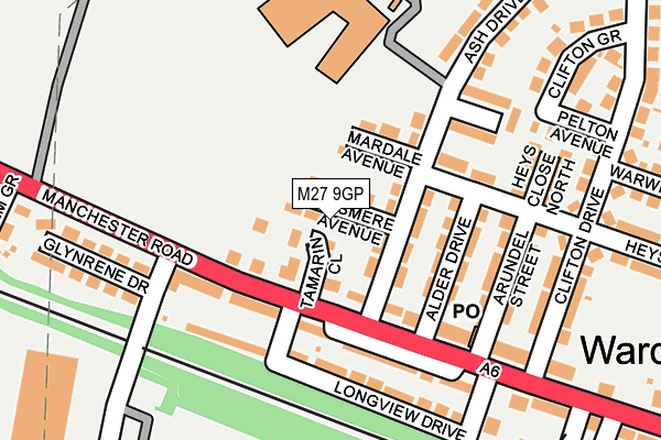 M27 9GP map - OS OpenMap – Local (Ordnance Survey)