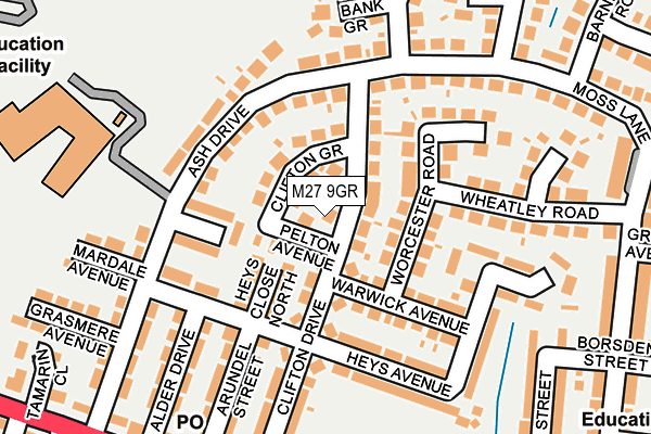 M27 9GR map - OS OpenMap – Local (Ordnance Survey)