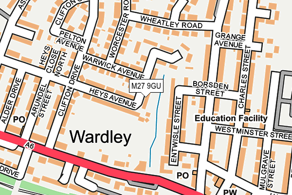 M27 9GU map - OS OpenMap – Local (Ordnance Survey)