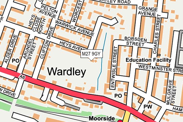 M27 9GY map - OS OpenMap – Local (Ordnance Survey)