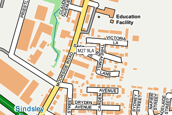 M27 9LA map - OS OpenMap – Local (Ordnance Survey)